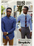 Simplicity R11401 Men's Fitted Dress Shirt Sewing Pattern Sizes 34-52 Mimi G