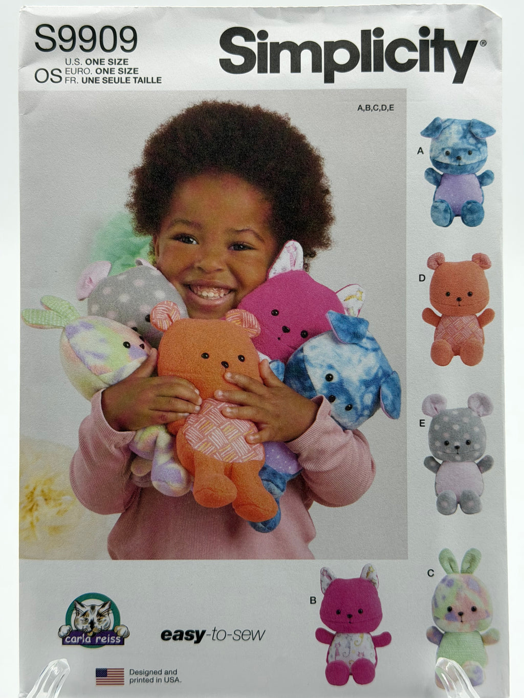 Simplicity S9909 Plush Animal Sewing Pattern One Size