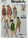 Simplicity S9914 1960s Vintage Beach Cover-Up & Robe Sewing Pattern S-L
