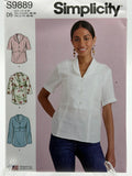 Simplicity S9889 Misses' Tops Sewing Pattern Sizes 4-12 Uncut