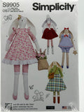 Simplicity S9905 Plush Bunny Doll & Clothes Sewing Pattern One Size