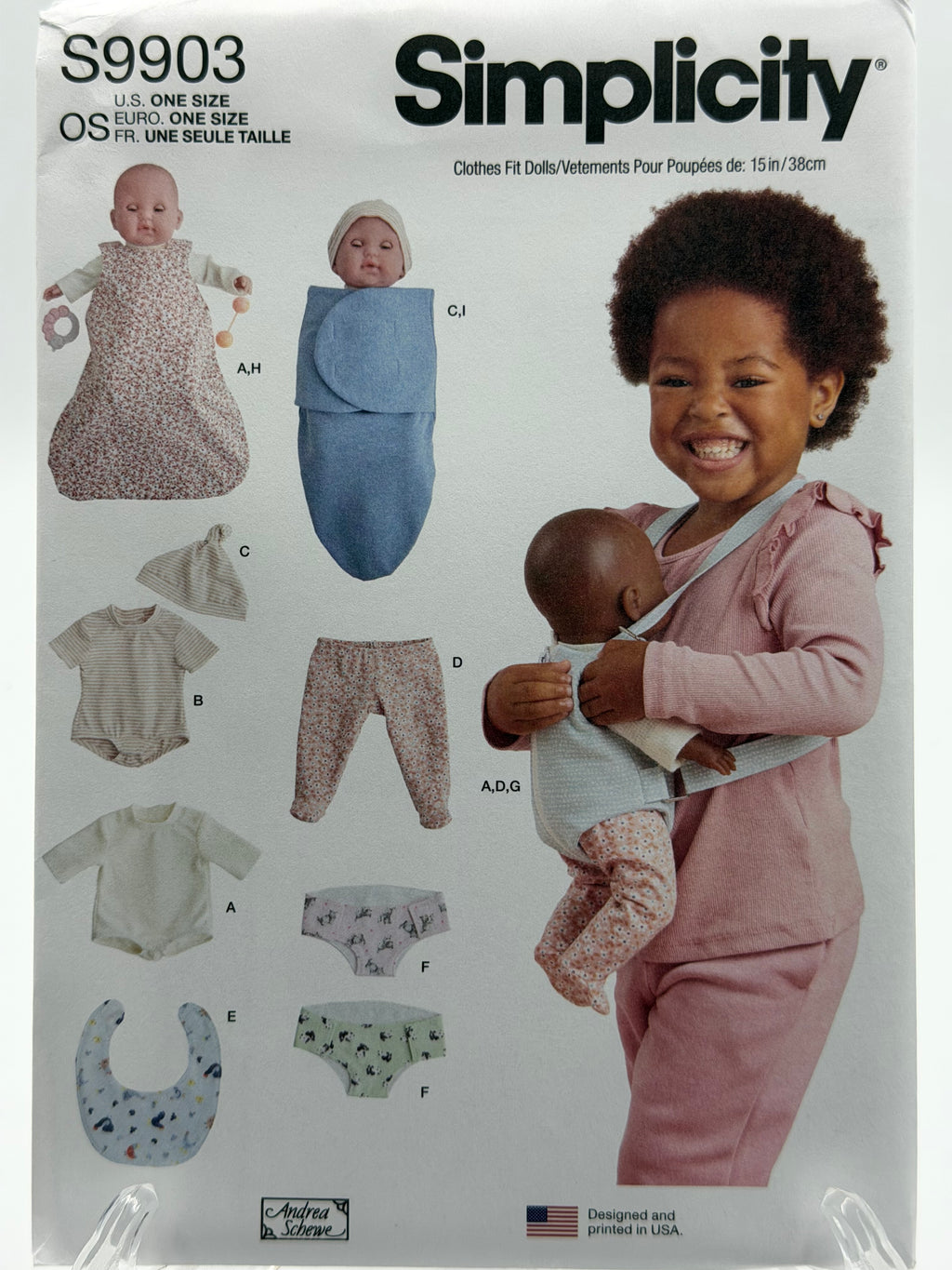 Simplicity S9903 15" Baby Doll Clothes & Accessories Sewing Pattern One Size