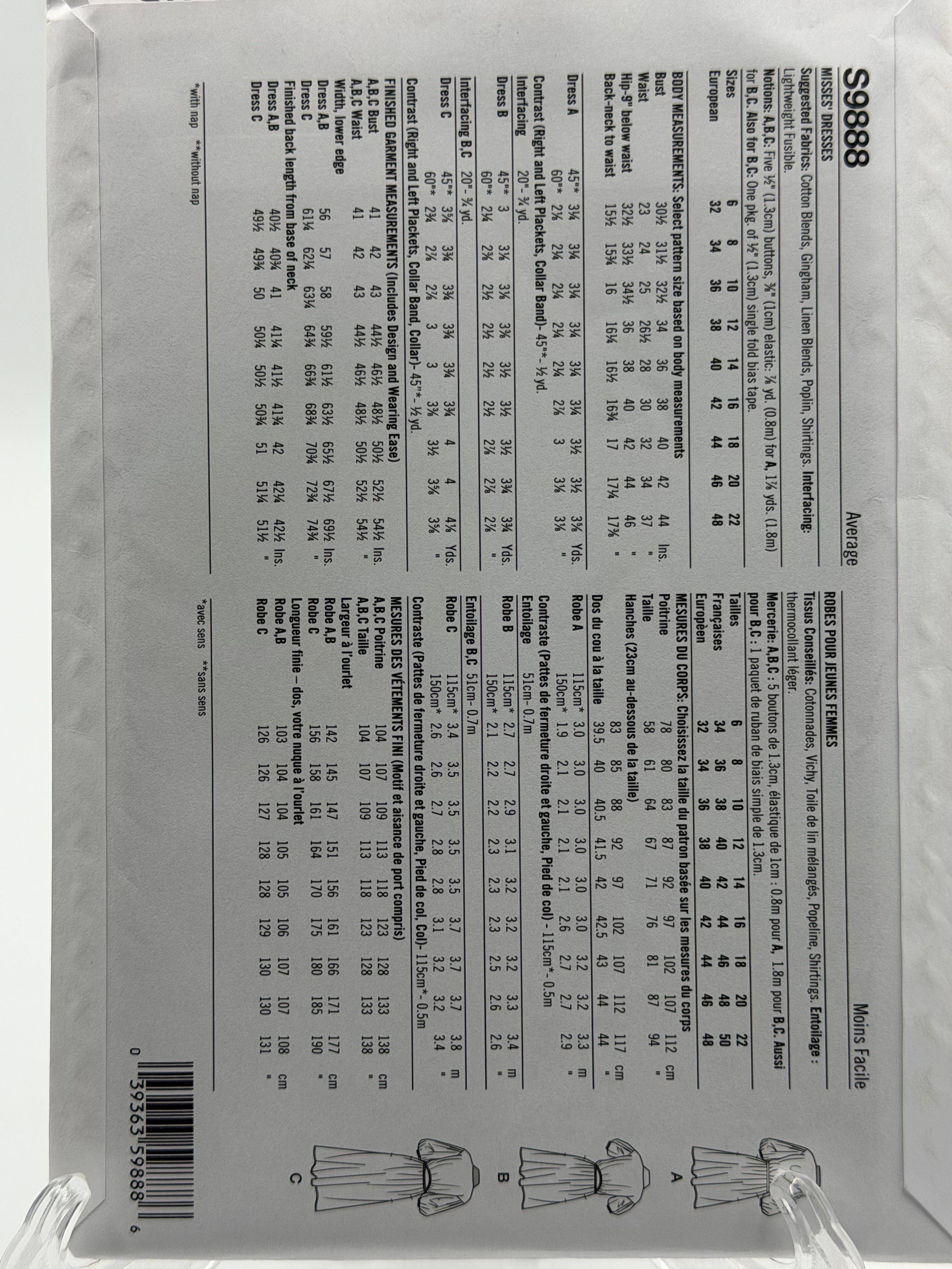 Simplicity S9888 Misses Dress Sewing Pattern Sizes 6-14 Uncut