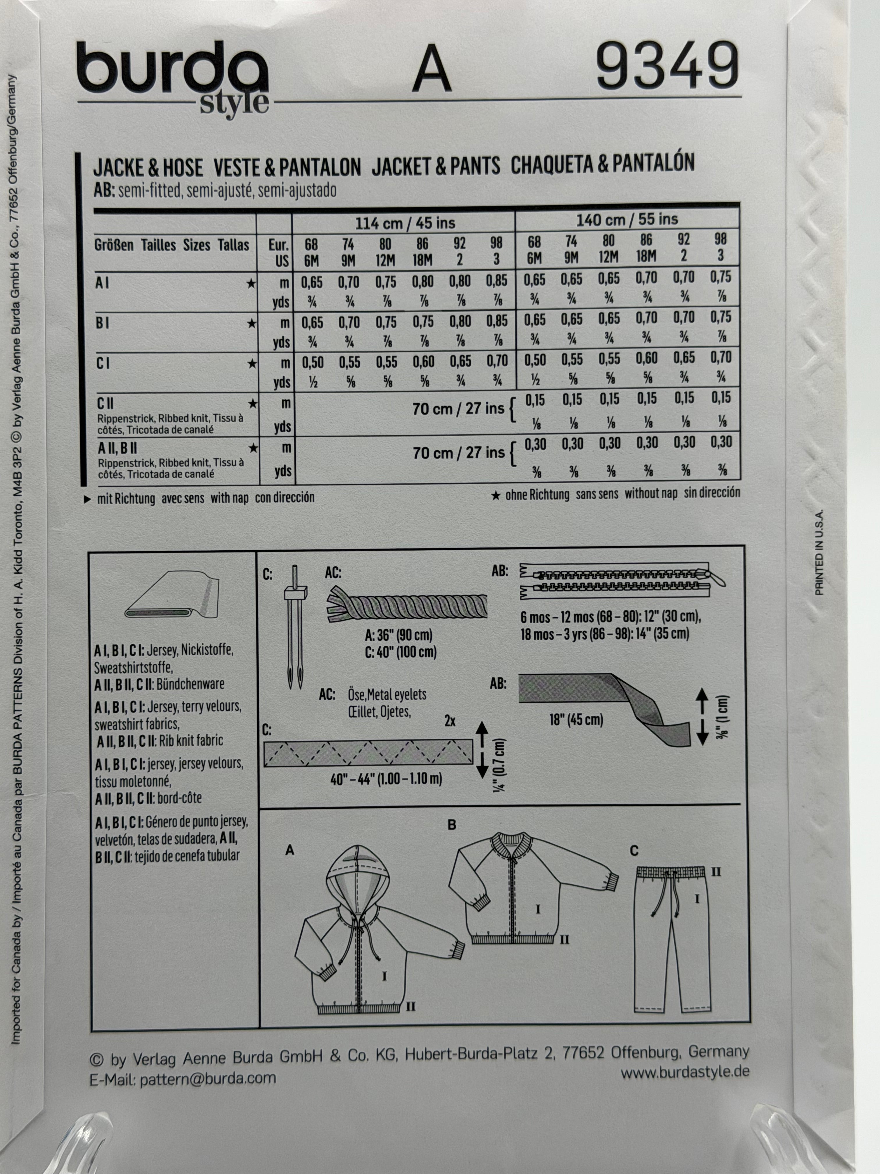 Burda Kids 9348 Toddler Dress Tunic & Leggings Sewing Pattern Sizes 6M-3 Easy