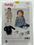 Burda Kids 9347 Baby Bodysuit & Dress Sewing Pattern Sizes 3M-2Y