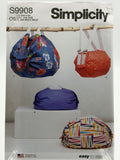 Simplicity S9908 Reusable Fabric Bag Sewing Pattern Four Sizes Easy-to-Sew