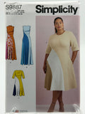 Simplicity S9887 Women's Dress Sewing Pattern Sizes 30W-38W Uncut