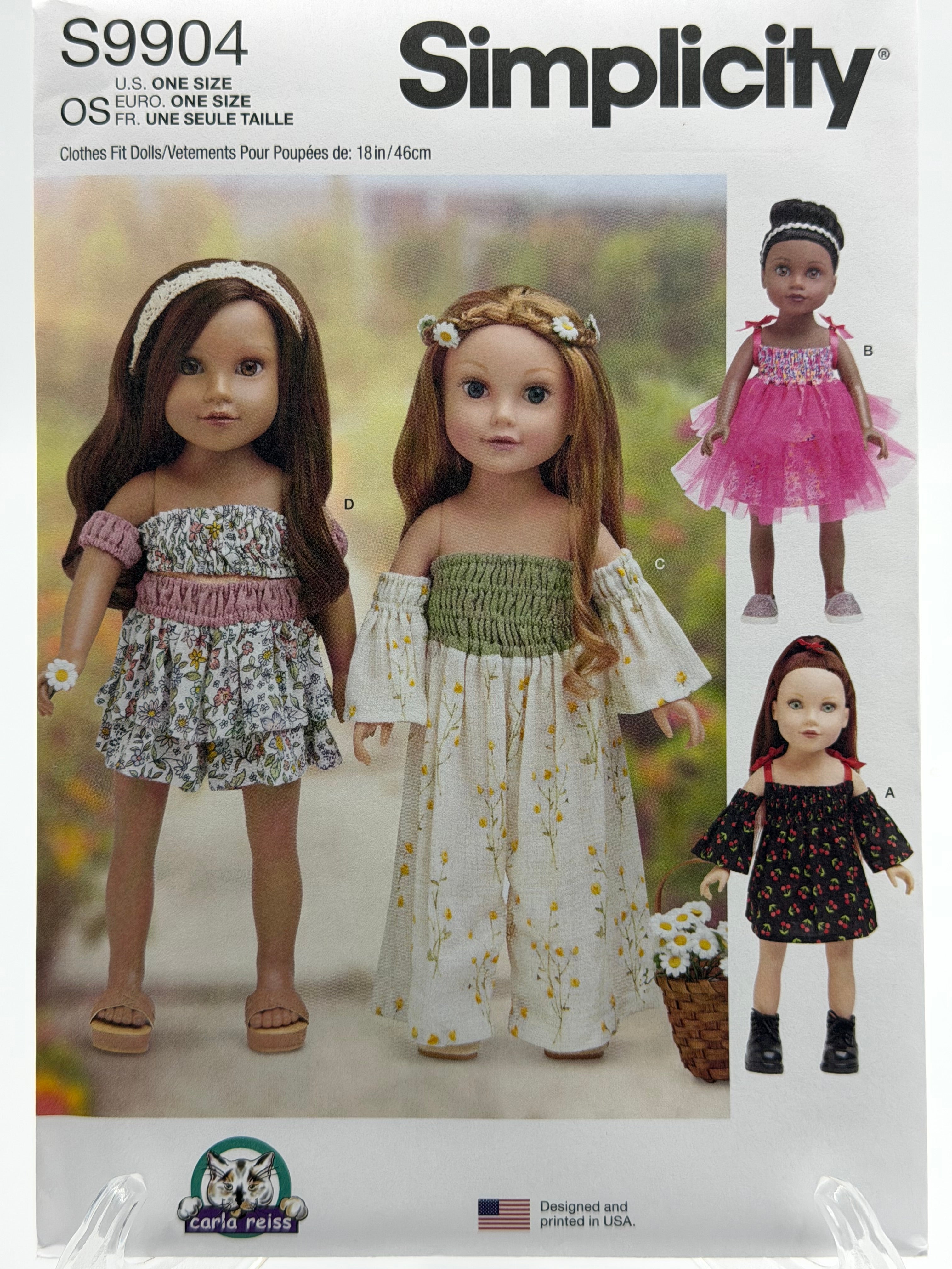 Simplicity S9904 18" Doll Clothes Sewing Pattern One Size