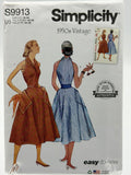 Simplicity S9913 1950s Vintage Misses Dress Sewing Pattern Size 16-24