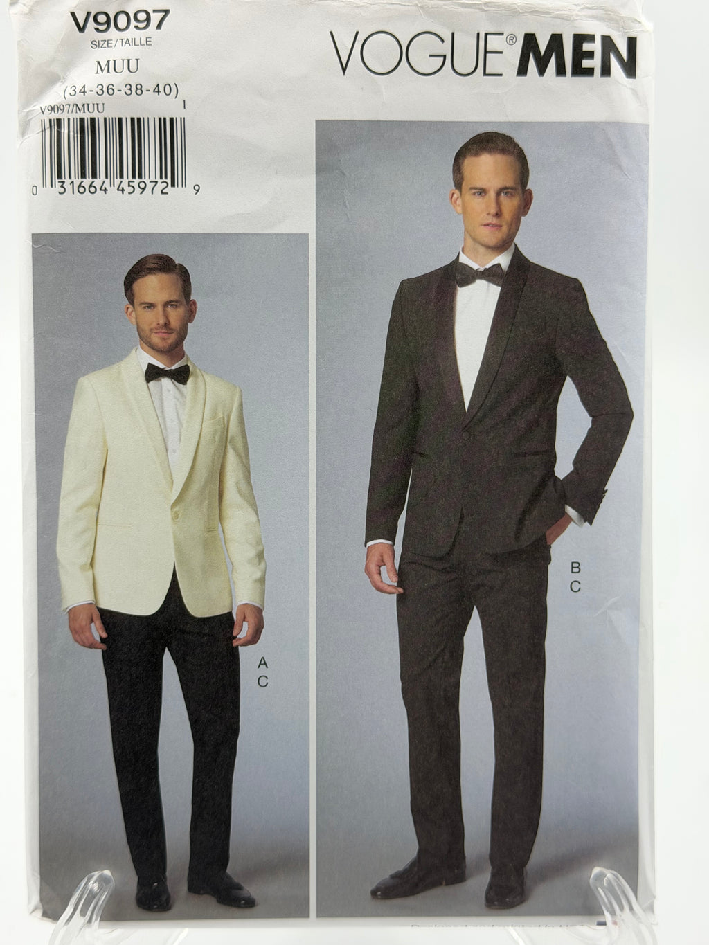 Vogue Men V9097 Men's Tuxedo Jacket & Pants Sewing Pattern