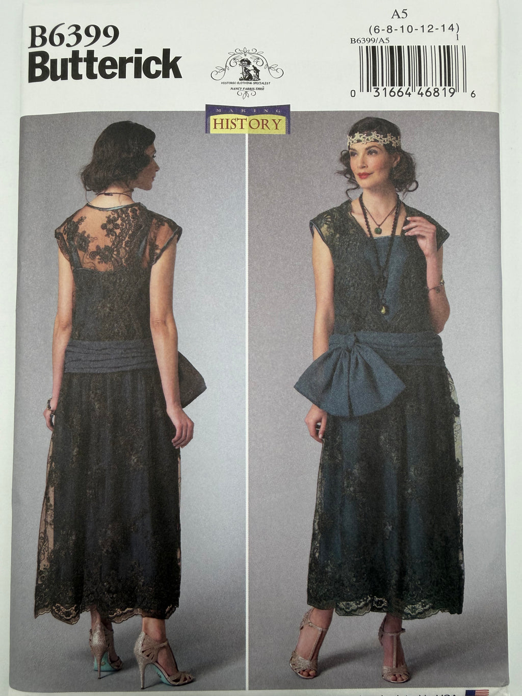 Butterick B6399 1920s Flapper Costume Sewing Pattern
