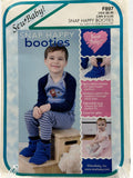SewBaby F897 Snap Happy Booties Sewing Pattern Newborn to Adult Sizes