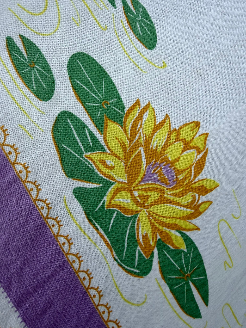 Antique Authentic Feed Sack Material: Purple Lotus (2pc)