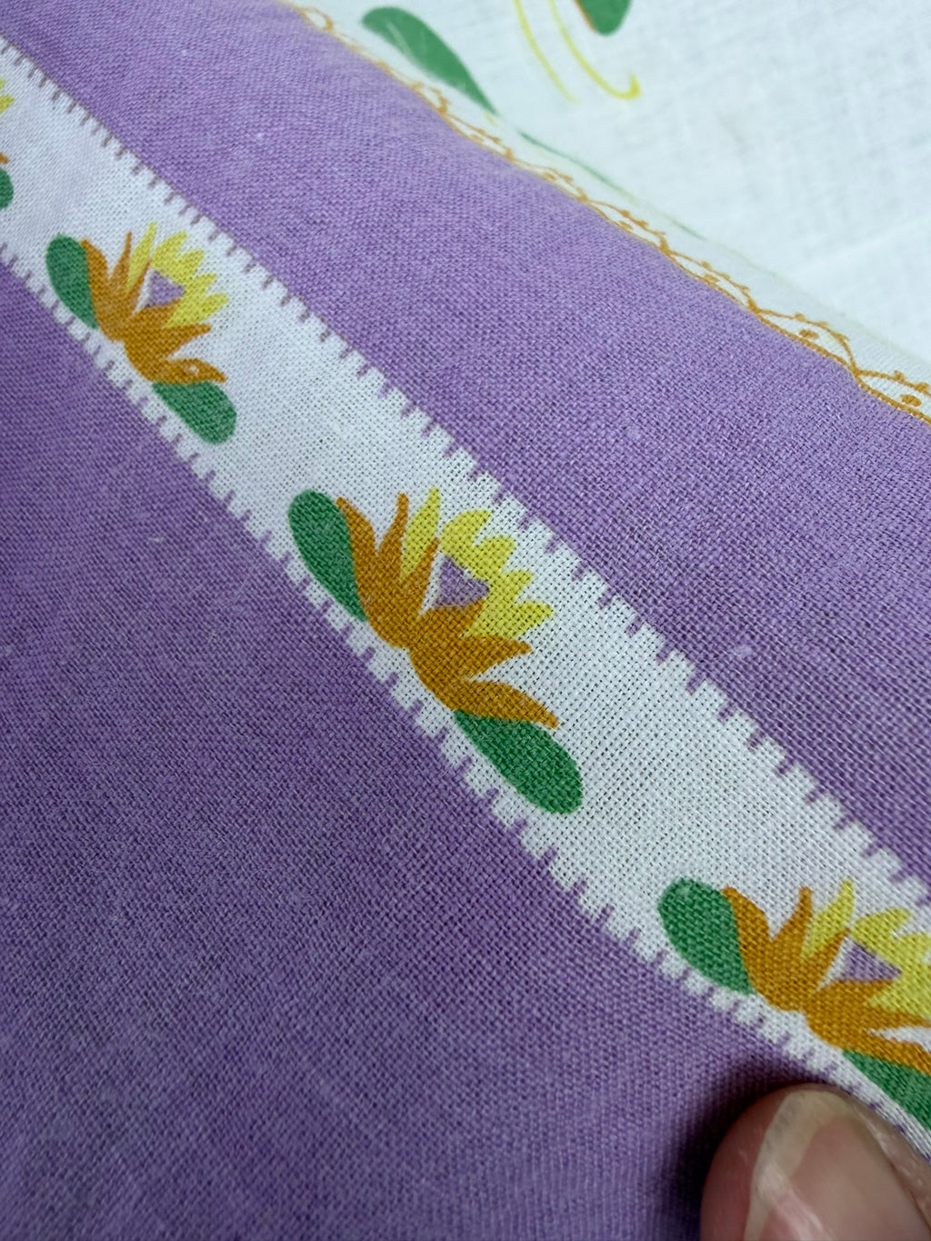 Antique Authentic Feed Sack Material: Purple Lotus (2pc)