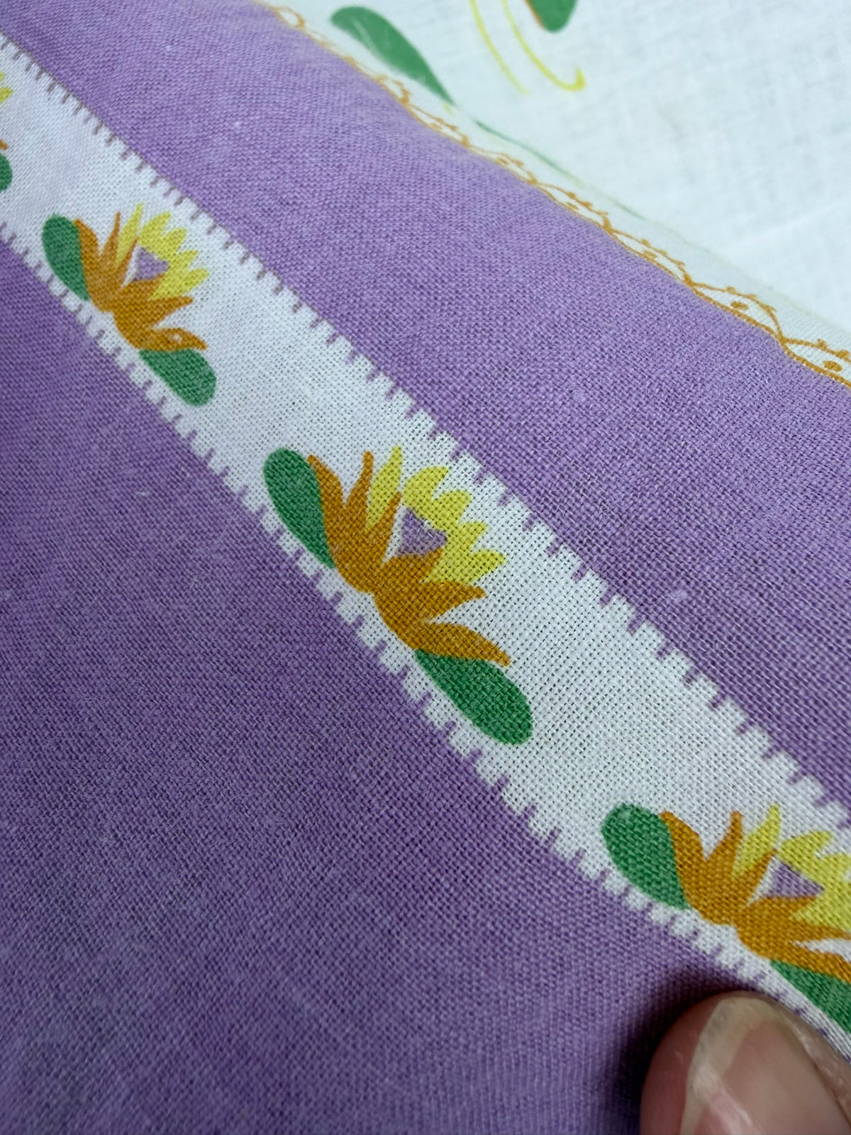 Antique Authentic Feed Sack Material: Purple Lotus (2pc)