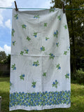 Antique Authentic Feed Sack Material: Blue Thistle Feedsack