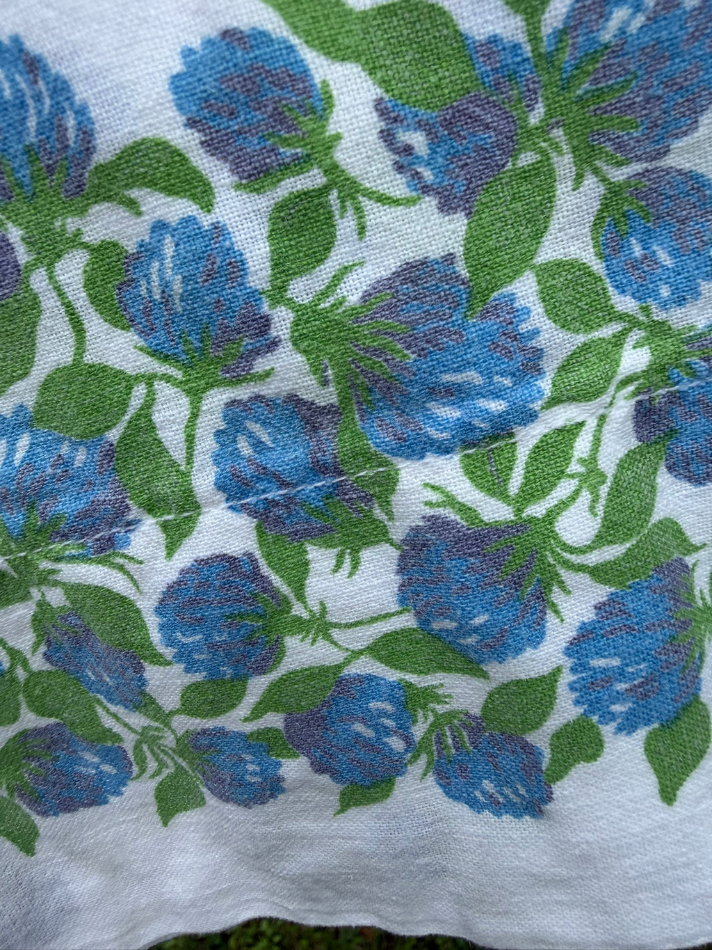 Antique Authentic Feed Sack Material: Blue Thistle Feedsack