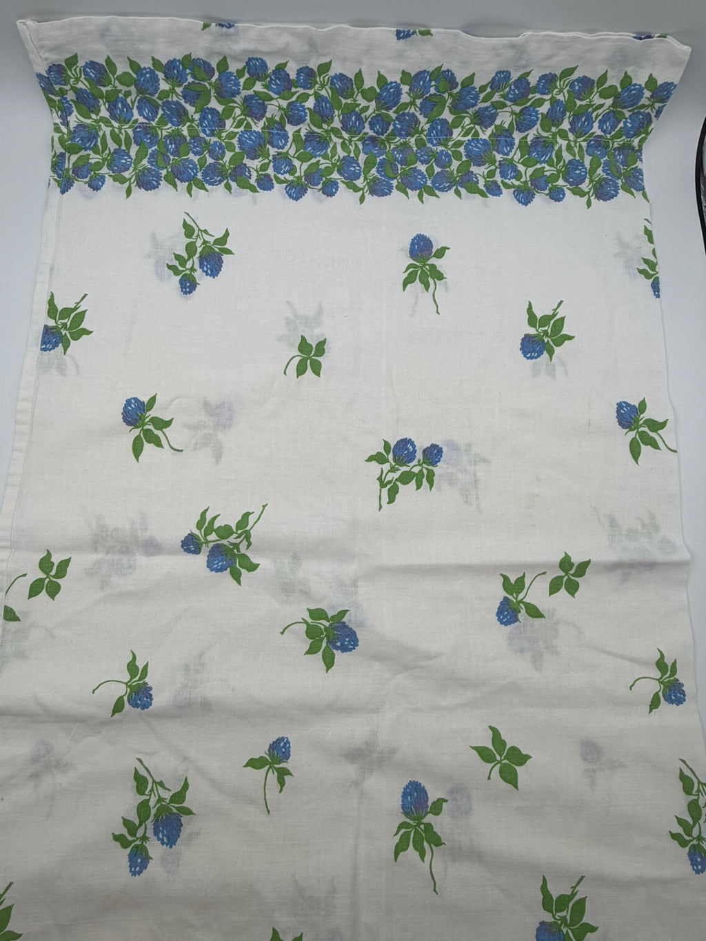 Antique Authentic Feed Sack Material: Blue Thistle Feedsack