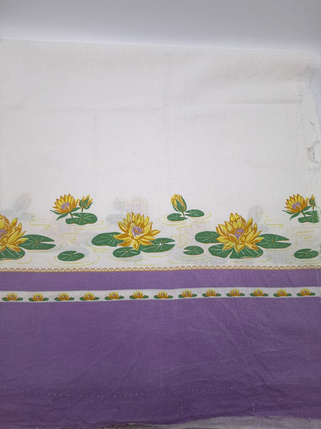 Antique Authentic Feed Sack Material: Purple Lotus (2pc)